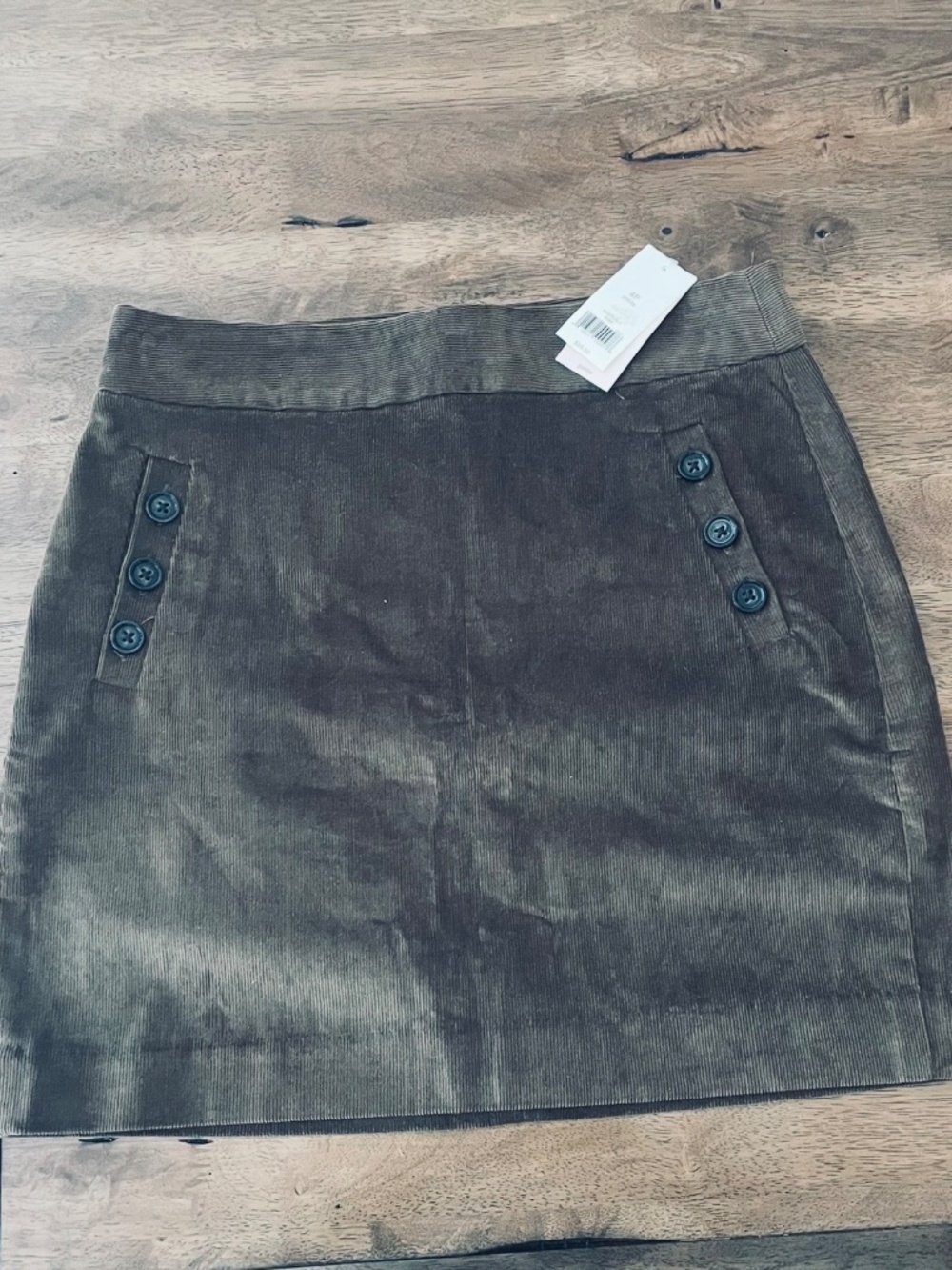 BANANA REPUBLIC NWT Brown Corduroy Mini Skirt Button Pockets 4 Petite MSRP$59.50 - Picture 12 of 12